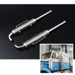 LESU 1/14 1Pair Metal Simulated Chimney Suitable for TAMITA DIY Spare Part RC American Car Radio Controlled Truck Cars Accessory